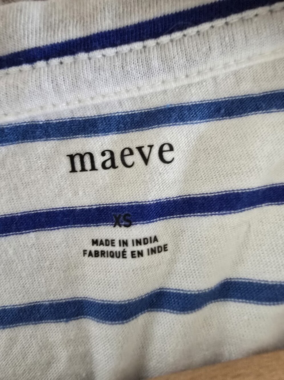 ANTHROPOLOGIE Maeve Lacy Stelline Navy Stripe Crop Top XS NWT - Picture 9 of 12